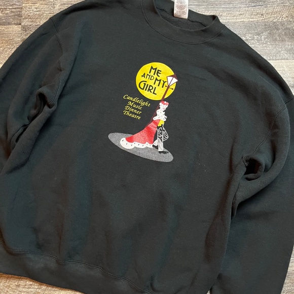 Vintage Me and My Girl Sweatshirt Size XL Black 90's Broadway KC Fruit of the - Picture 2 of 3